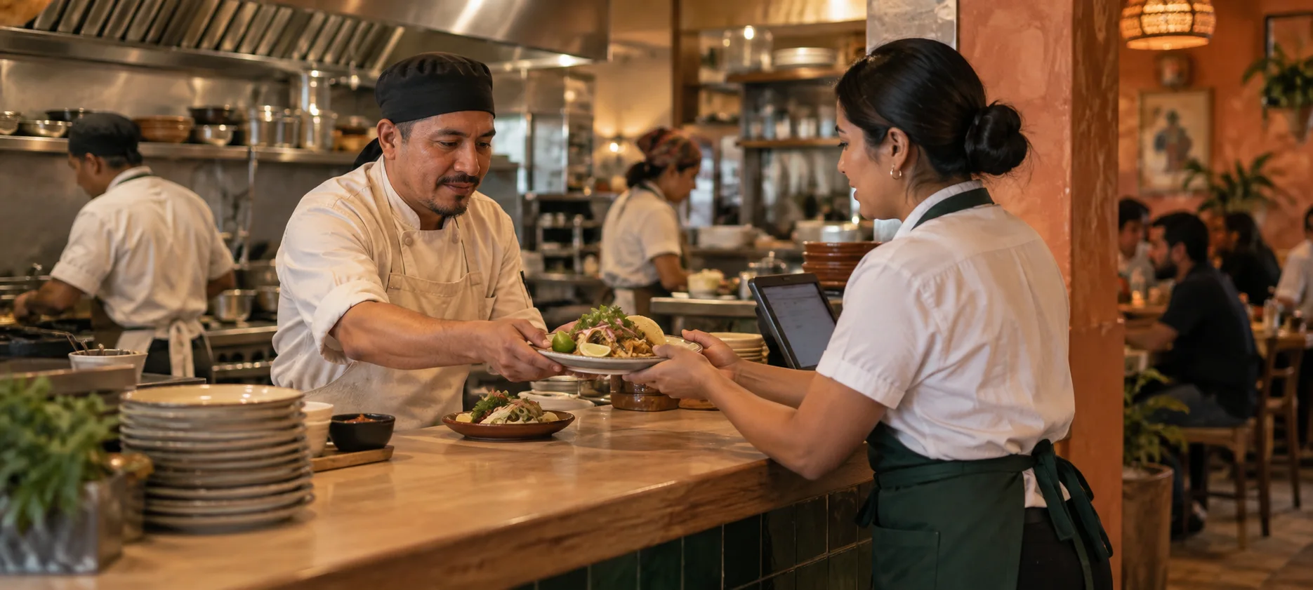 Del salón a cocina, sin perder el hilo de cada pedido.